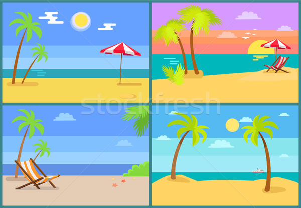 Beach and Seascapes Collection Vector Illustration Stock photo © robuart