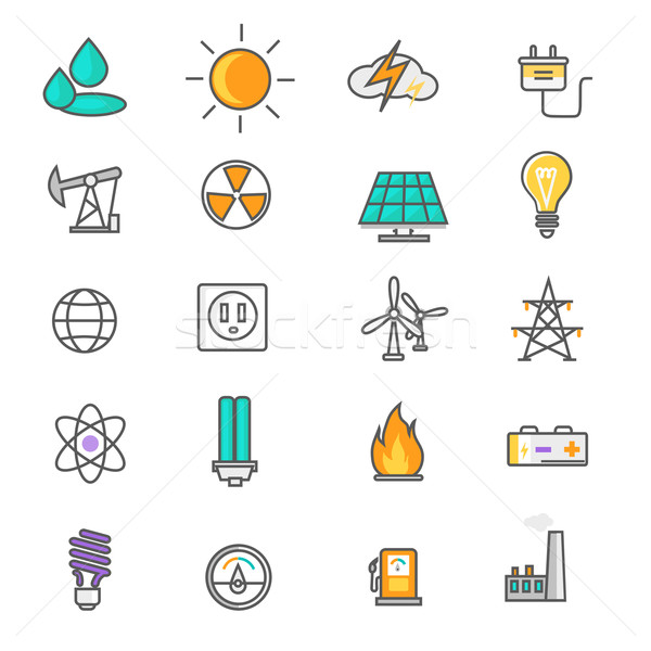 Energy and Resource Icon Set Stock photo © robuart