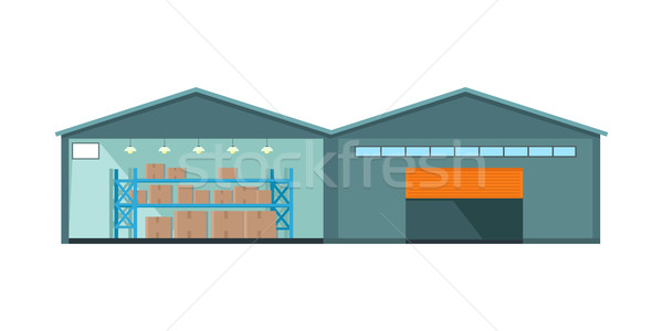 Wereldwijd magazijn gebouw logistiek container scheepvaart Stockfoto © robuart