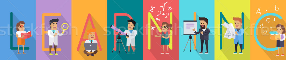 Learning Vector Concept in Flat Style Design Stock photo © robuart