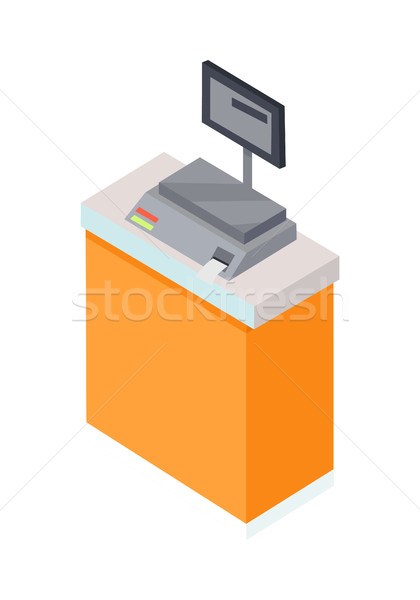 Electronic Market Scale. Scale Icon in Flat. Stock photo © robuart