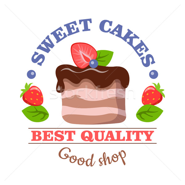 Sweet Cakes. Best Quality. Good Shop. Vector Logo Stock photo © robuart