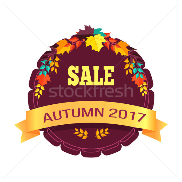 Sale Autumn 2017 Sticker on Vector Illustration Stock photo © robuart