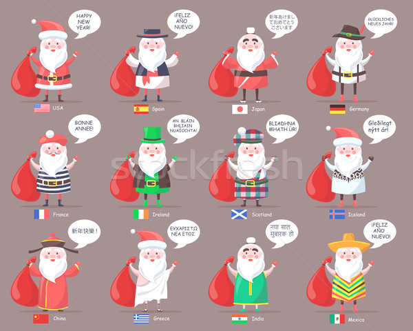 Santa Clauses from Countries All Over World Stock photo © robuart