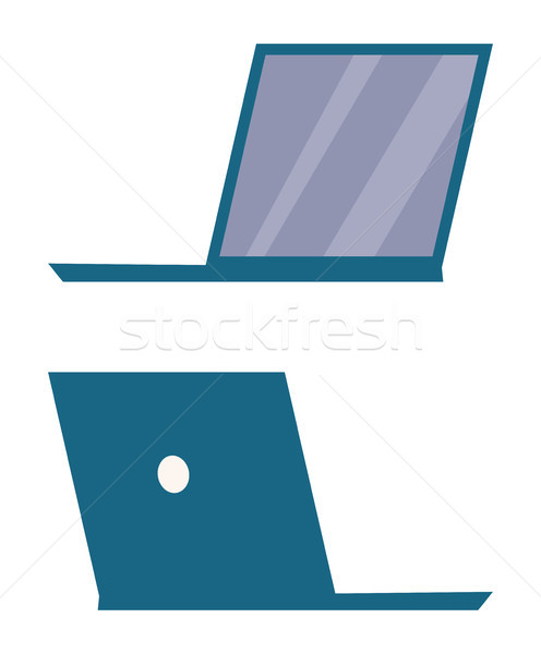 Modern Open Laptop Back and Side View Vector Icon Stock photo © robuart
