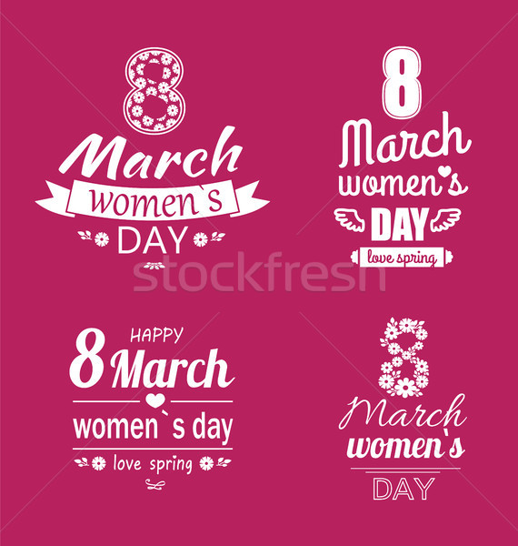 Ladys Day Love Spring 8 March Calligraphy Prints Stock photo © robuart