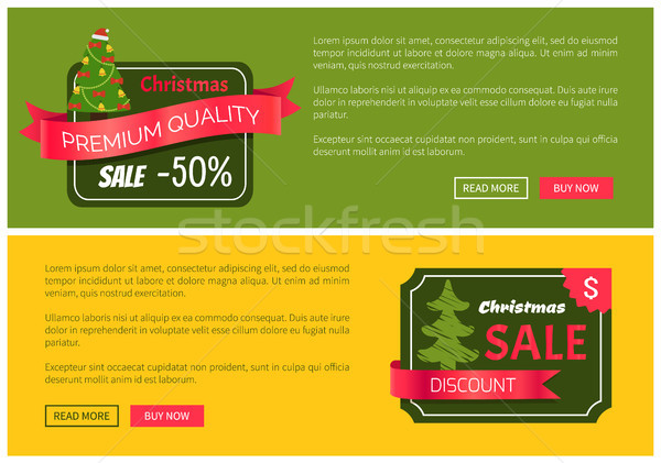 Two Christmas Sale Half Price Discount Banners Stock photo © robuart