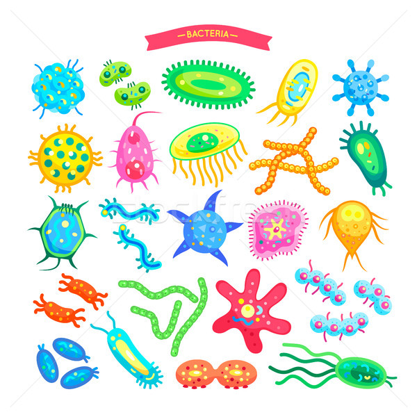 Bacteria Collection of Icons Vector Illustration Stock photo © robuart