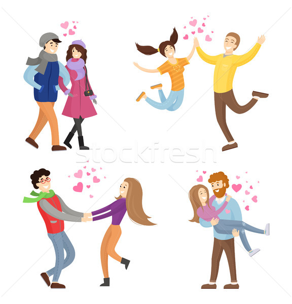 Stock photo: Togetherness Concept Set of Young Man and Woman