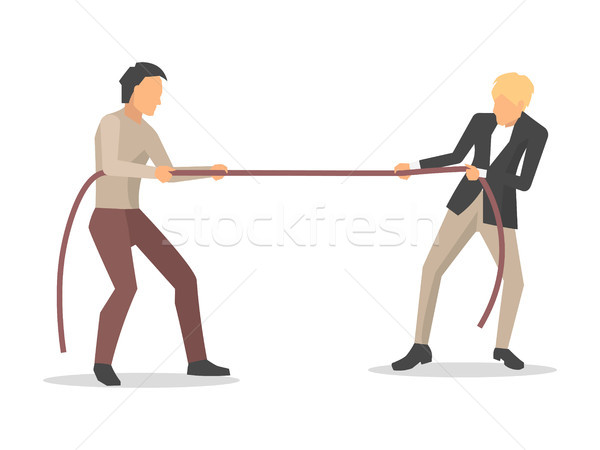 Closeup of Men Competition Vector Illustration Stock photo © robuart