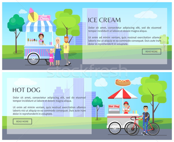 Ice-cream and Hot Dog Web Vector Illustration Stock photo © robuart