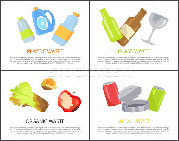 Plastic Glass Organic and Metal Waste Collection Stock photo © robuart