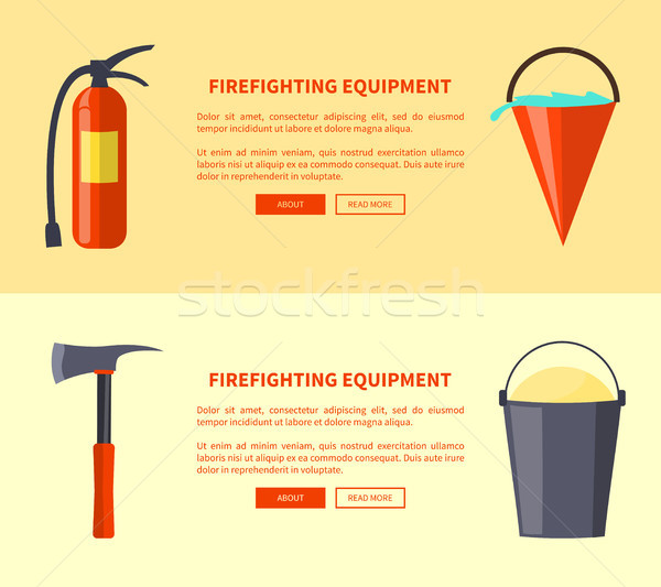 Set of Special Isolated Fire Protection Equipment Stock photo © robuart