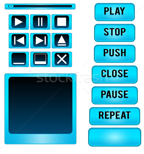 Media player buttons vector design elements Stock photo © robuart