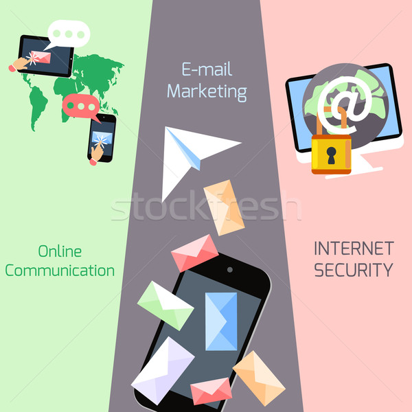 Email marketing, security, communication concepts Stock photo © robuart