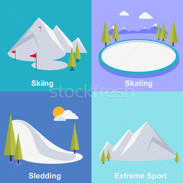 Activ iarnă vacanţă extremă sport patinaj Imagine de stoc © robuart