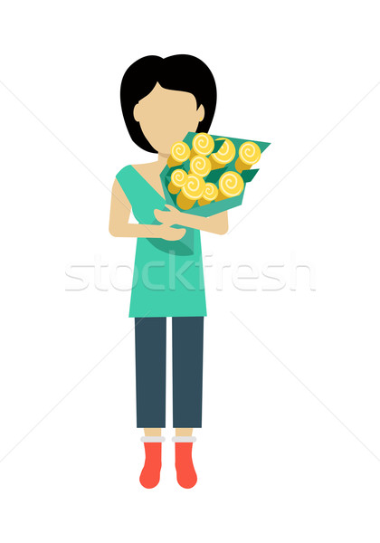Woman Character Template Vector Illustration. Stock photo © robuart