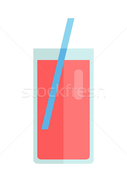 Glass with Sweet Beverage Vector Illustration.  Stock photo © robuart