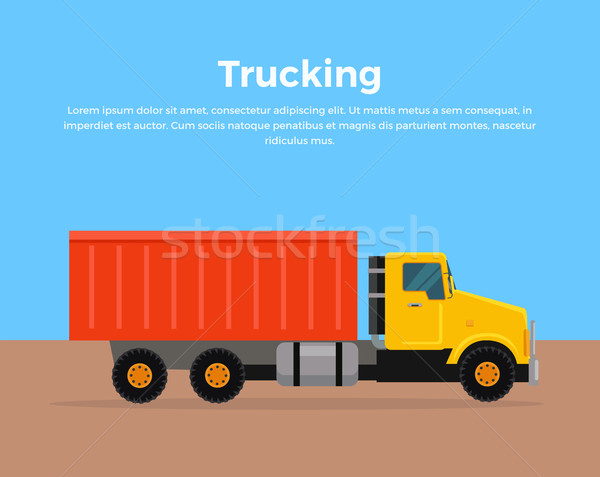 Trucking Banner Flat Design Vector Illustration Stock photo © robuart