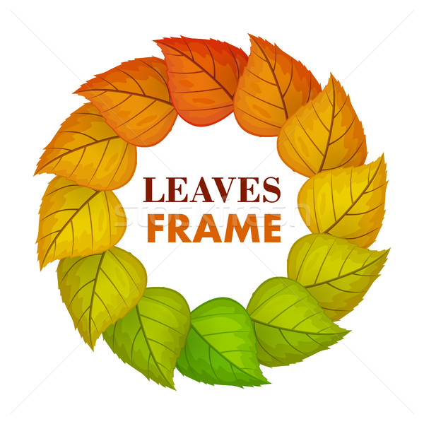 Autumn Leaves Vector Frame in Flat Design   Stock photo © robuart