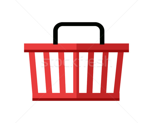 Illusztráció piros bevásárlókosár egy műanyag ikon Stock fotó © robuart