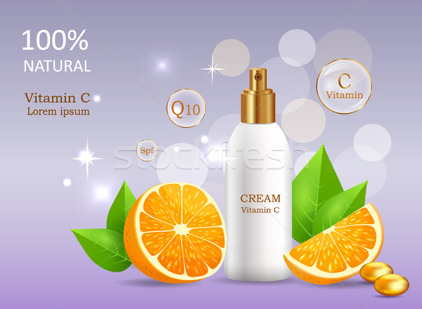 Natural Cream with Vitamin C in Glossy Tube Vector Stock photo © robuart