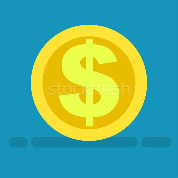 Big Dollar Symbol on Gold Coin Icon Cartoon Style Stock photo © robuart
