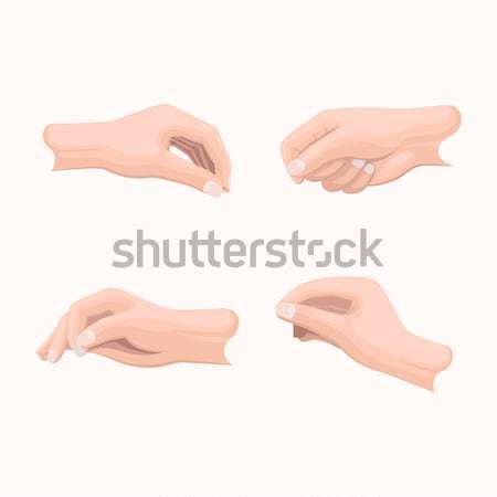 Realistic Hand Set with Fingers Positions on White Stock photo © robuart
