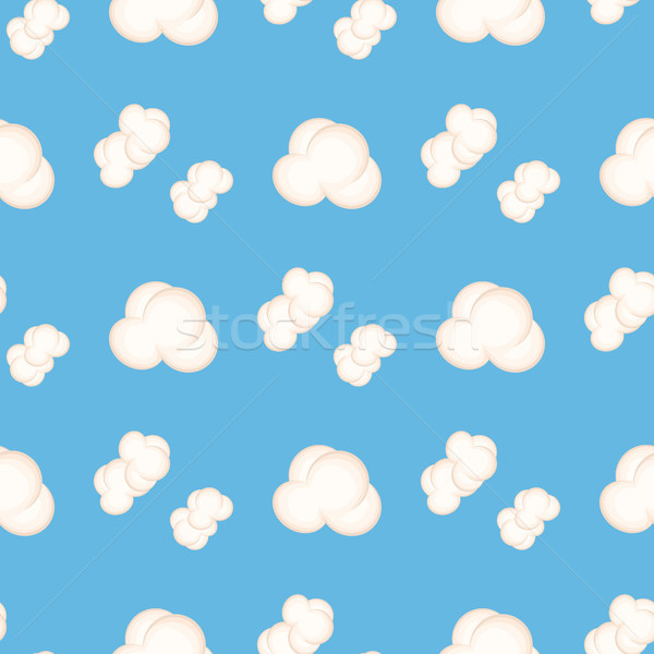 Seamless Pattern with White Clouds Isolated Vector Stock photo © robuart