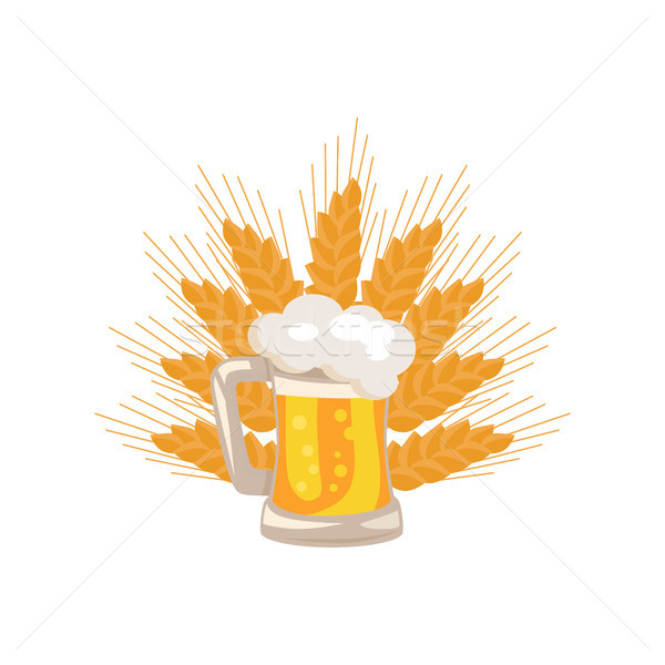 Traditional Glass of Beer with White Foam Vector Stock photo © robuart