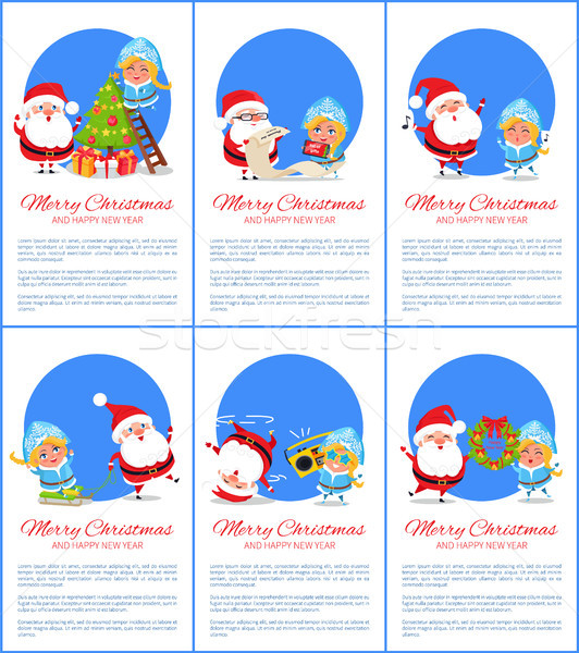 Merry Christmas Santa, Maiden Vector Illustration Stock photo © robuart