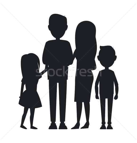 Big Family Consist of Parents, Son and Daughter Stock photo © robuart