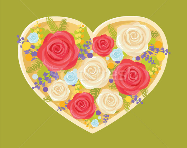 Bouquet of Flowers in Heart Vector Illustration Stock photo © robuart