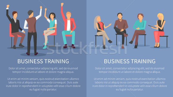 Business Training Set Posters Meeting Conference Stock photo © robuart