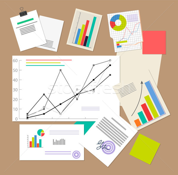 Statistic Documents, Colorful Vector Illustration Stock photo © robuart