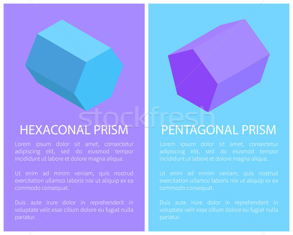 Hexagonal and Pentagonal Prisms, Colorful Banner Stock photo © robuart
