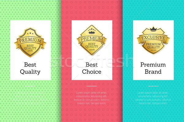 Best Quality Choice Premium Brand Golden Label Set Stock photo © robuart