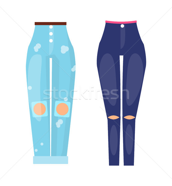 Fashionable Jeans Dark Skinny and Blue Boyfriends Stock photo © robuart