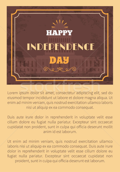 Happy Independence Day Poster Washington Capitol Stock photo © robuart