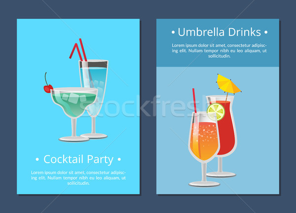 Parapluie boissons cocktail invitation affiche affiches [[stock_photo]] © robuart