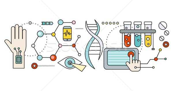 Laborator uman ADN-ul stiintific chimie Imagine de stoc © robuart