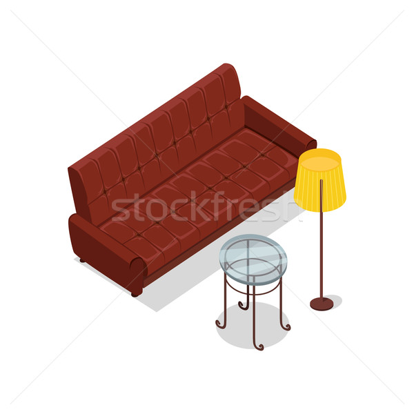Sofa and Lamp Isometric Design Stock photo © robuart