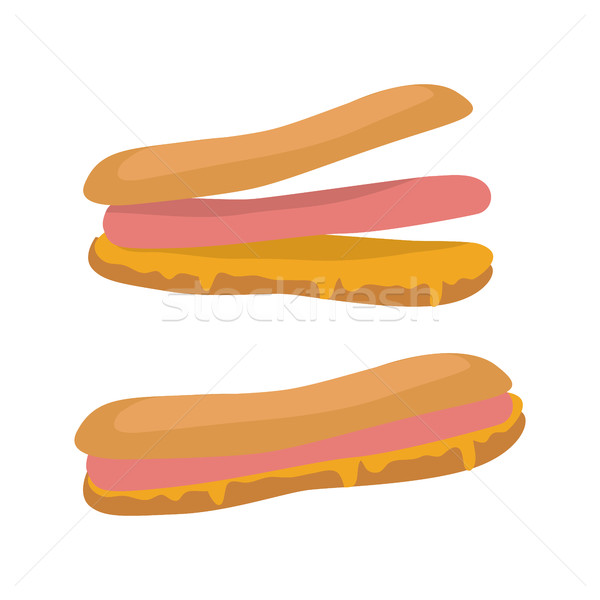 Hot dog izolált fehér szendvics kolbász mustár Stock fotó © robuart