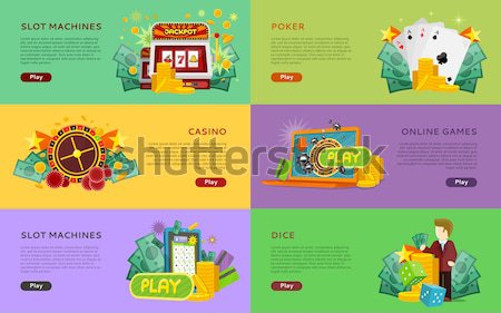 Casino gokken website sjablonen ingesteld sleuf Stockfoto © robuart