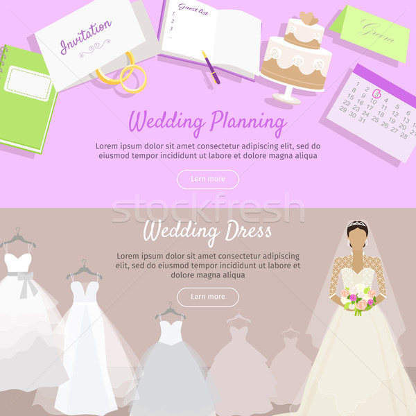 Wedding Planning and Dress Web Banner. Stock photo © robuart