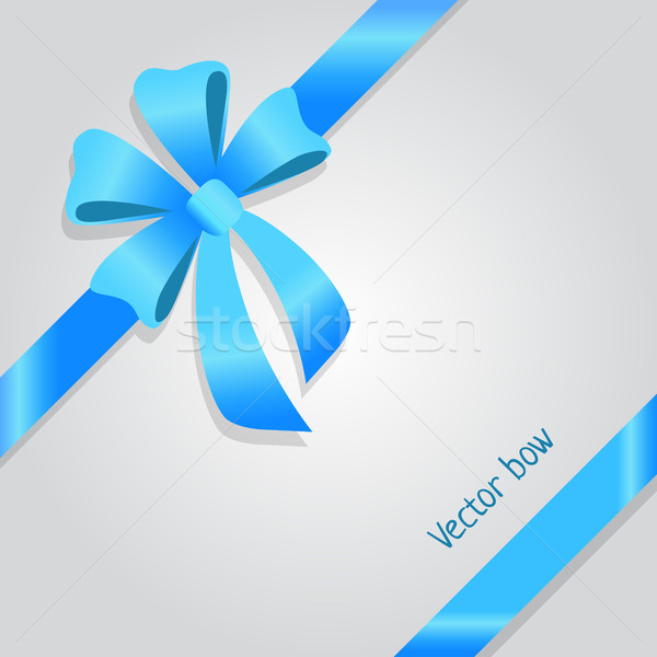 Vector Bow. Shiny Wide Blue Ribbons. Four Petals Stock photo © robuart