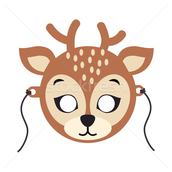 Deer Carnival Mask. Spotted Reindear with Horns Stock photo © robuart