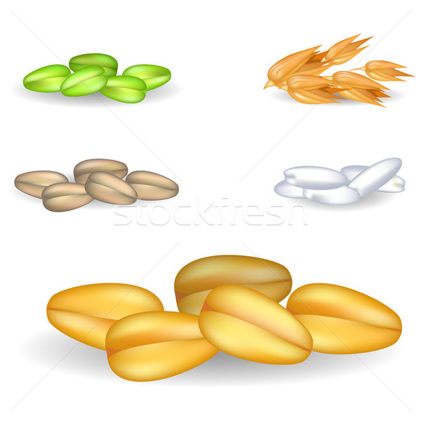 Wheat Grain Pile with Small Heaps on Background Stock photo © robuart