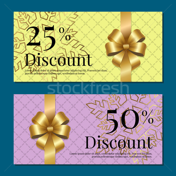 Discount on 50 25 Percent Set of Posters with Gold Stock photo © robuart