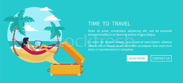 Time to Travel Relaxing Woman Vector Illustration Stock photo © robuart